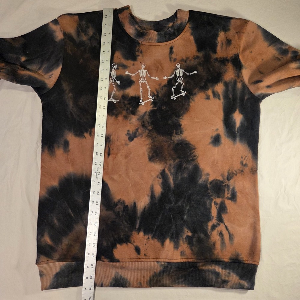 Better Together Tie Dye Skeletons Skateboarding Crewneck Sweatshirt, Size L - Picture 8 of 11